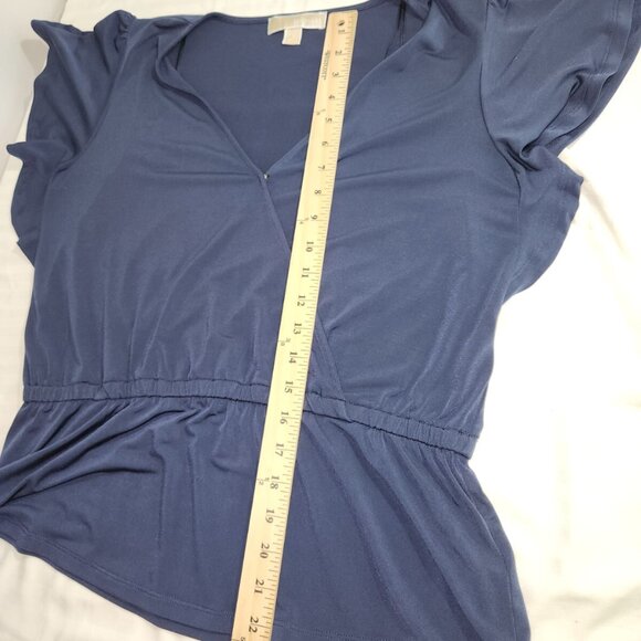 Michael Kors, wrap, blouse, corset, navy blue, size L - Picture 13 of 15
